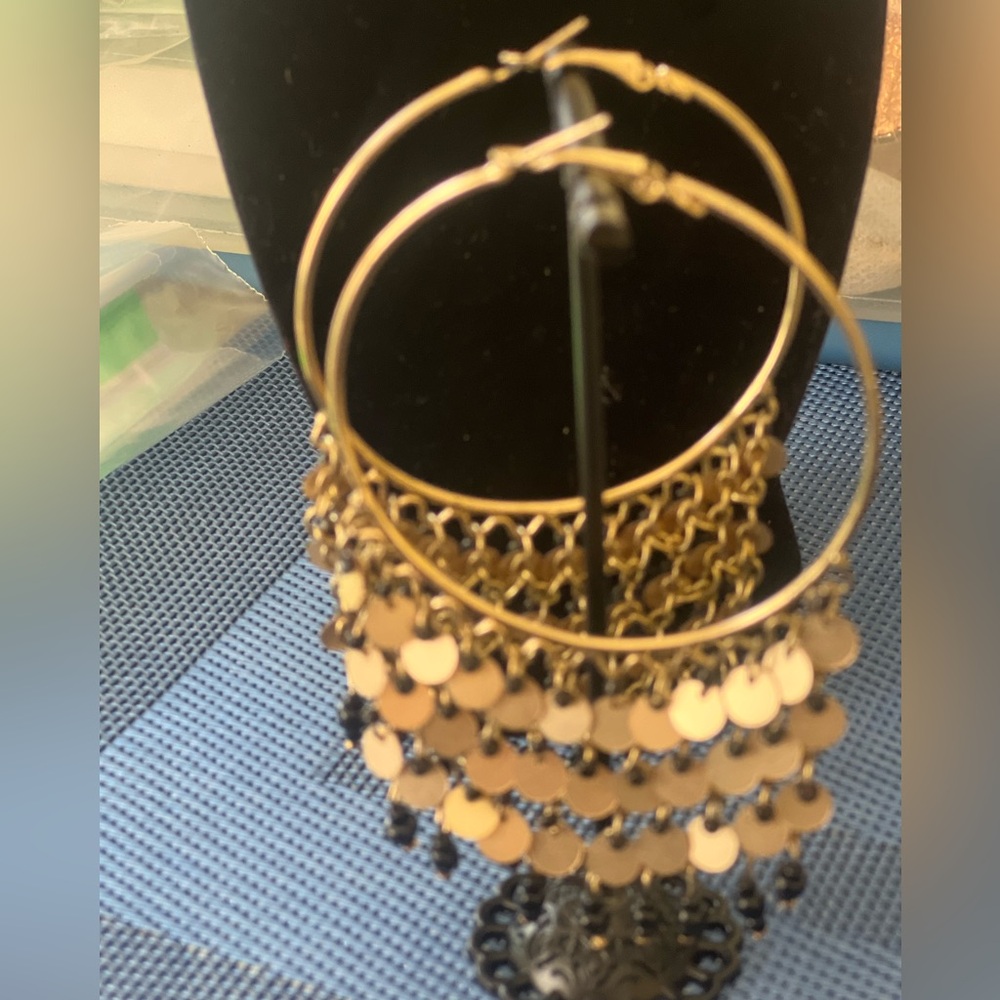 Golden Hoops Earring, Large
